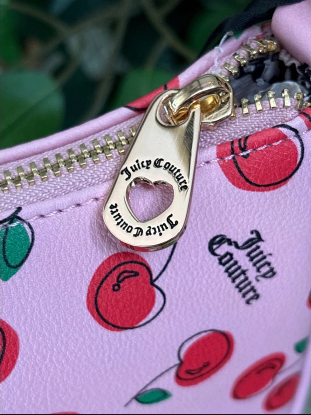 Juicy Couture Cherry Girl Pink Cherry Print Shoulder Bag with Pom Pom - Picture 5 of 7